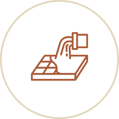 Touchscreen device with a hand pressing a button