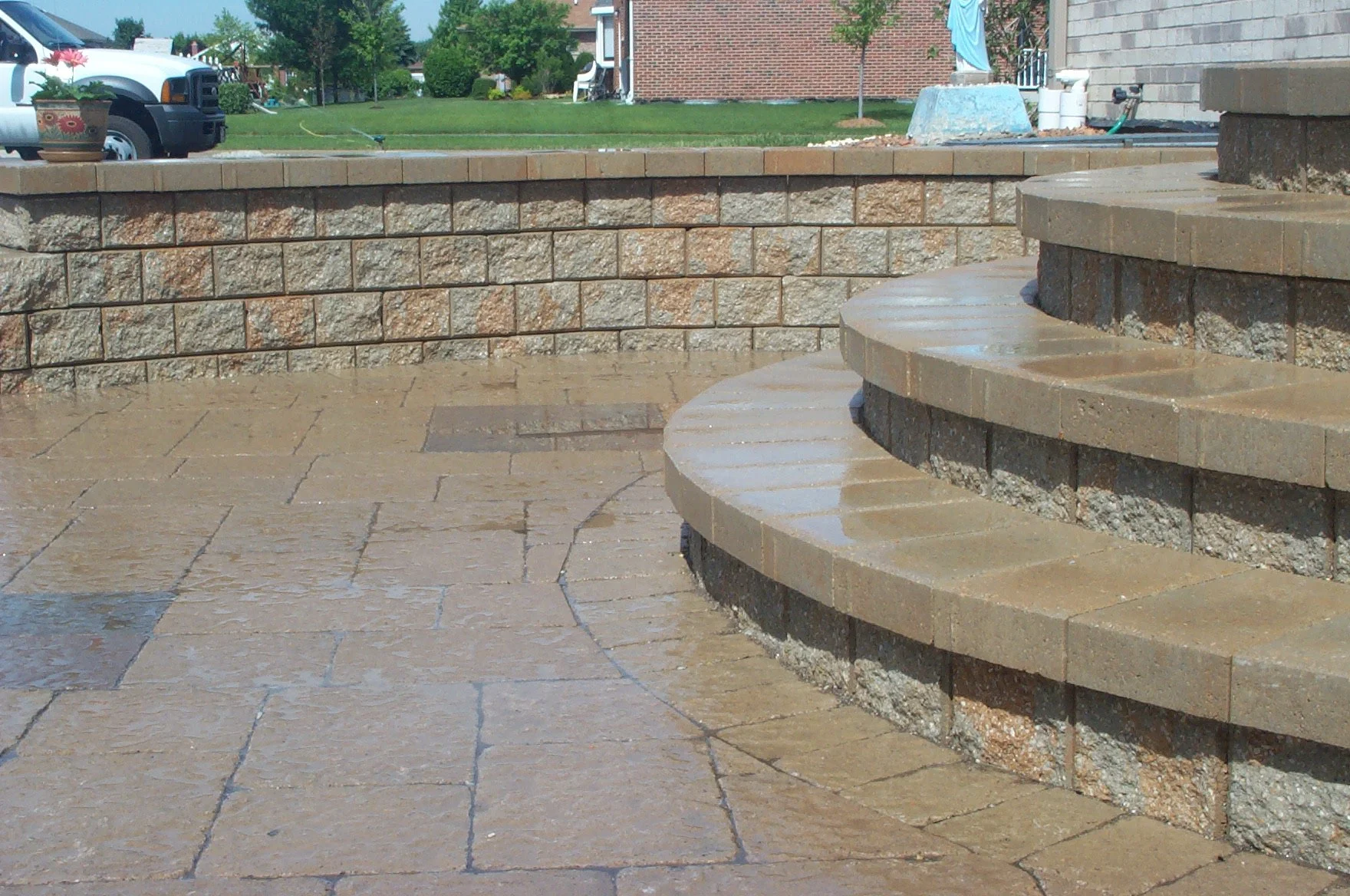 Brick Paver cleaning in Downers Grove Illinois