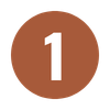 Number one on a brown background