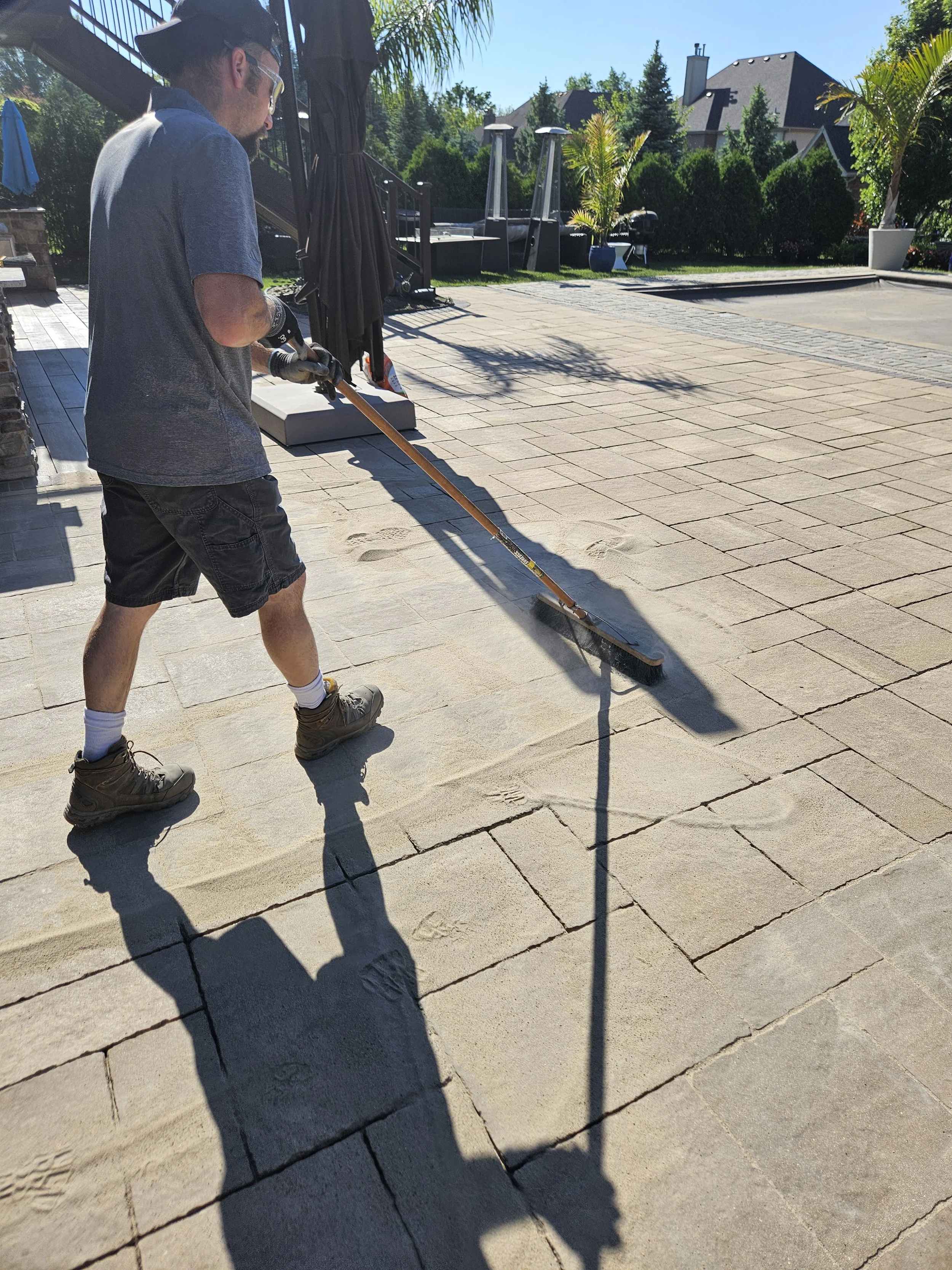 Installing polymeric sand
