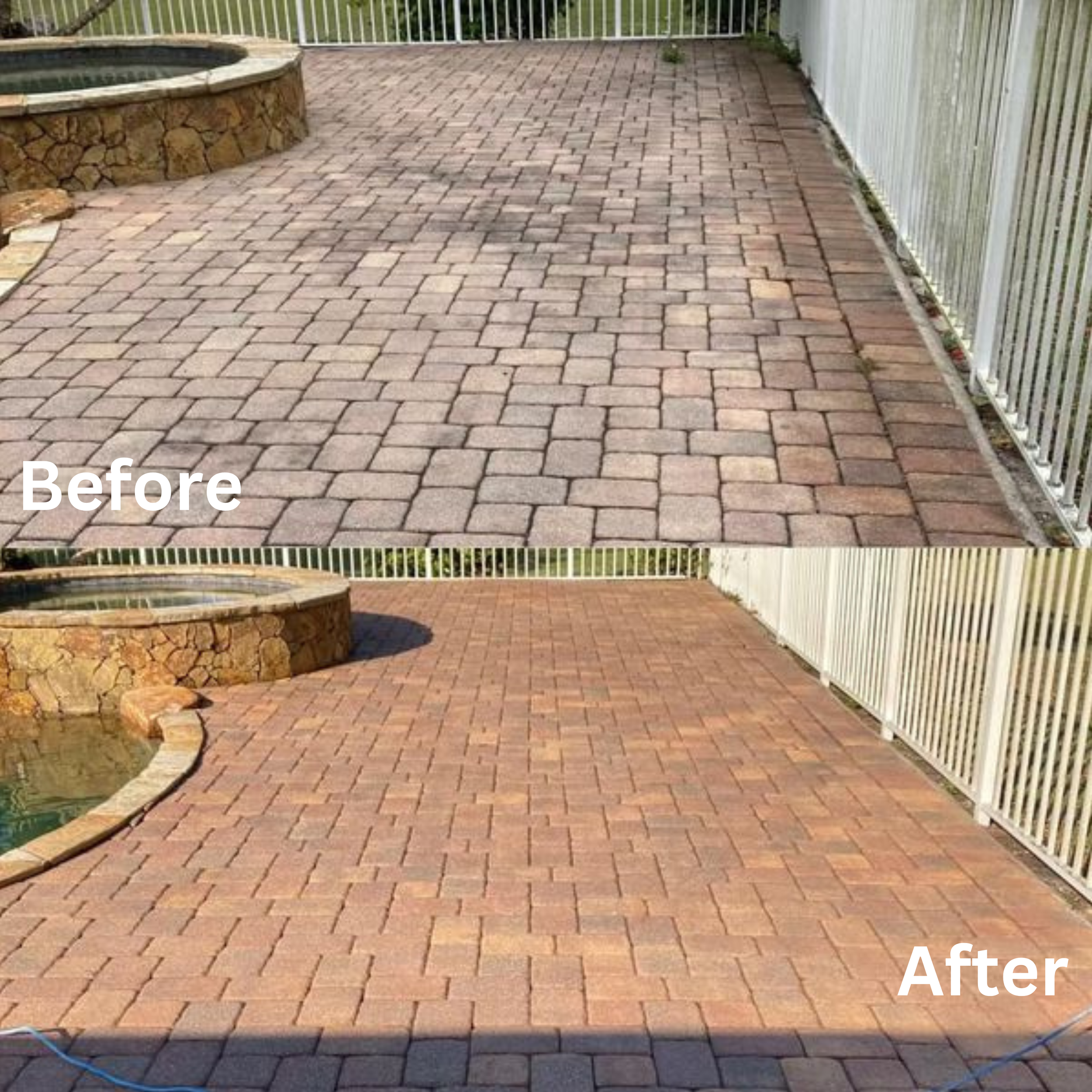 Brick paver before and after in Darien Illinois