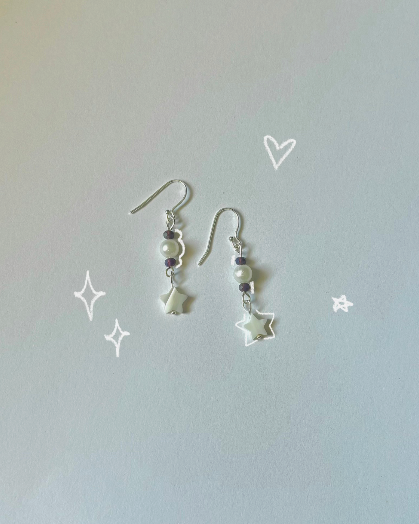 pearly star earrings