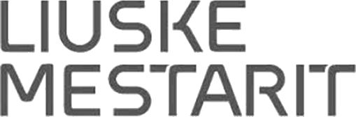 Tekstiylpeys sanoilla "LIUSKE MESTARIT"