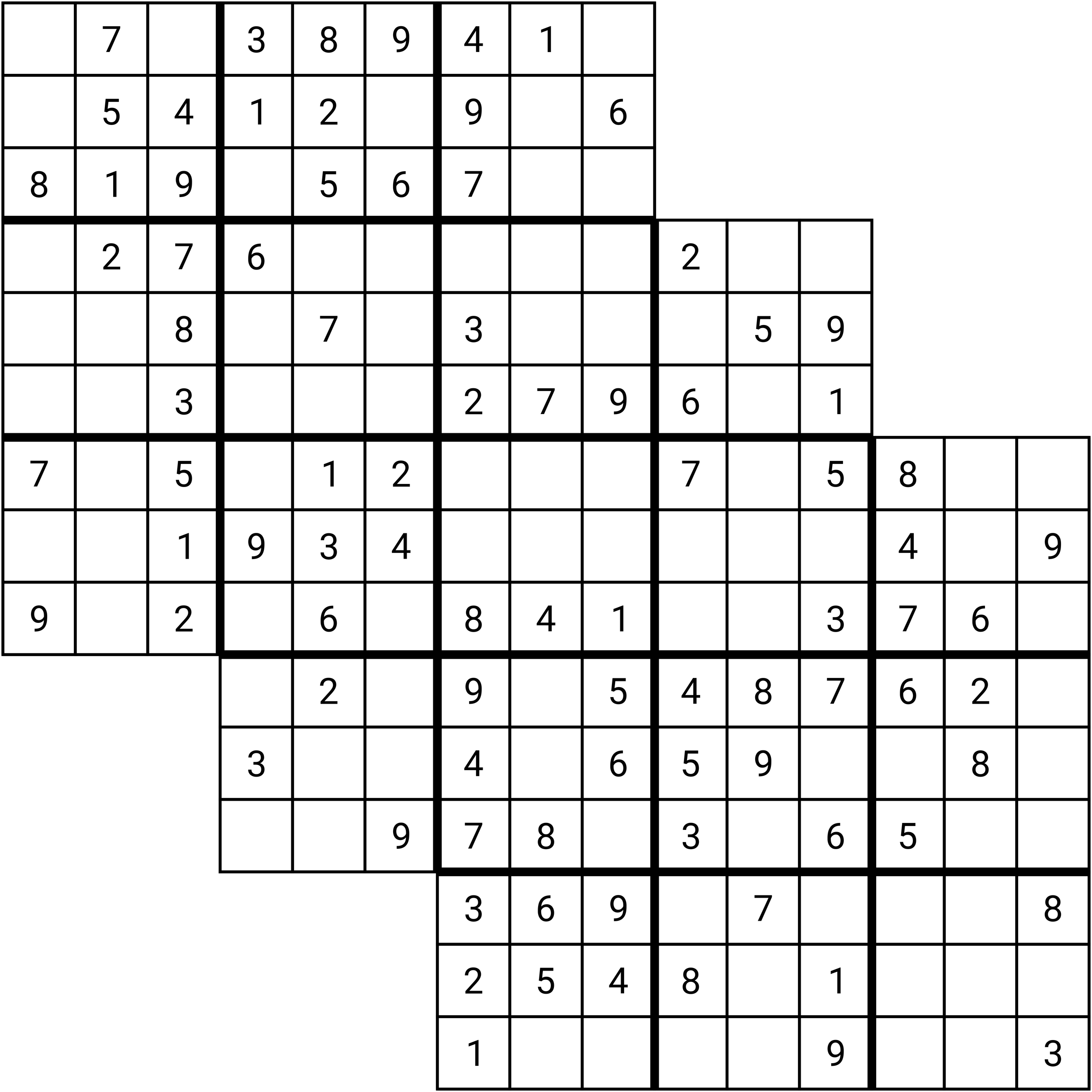 Multi-grid sudoku triple