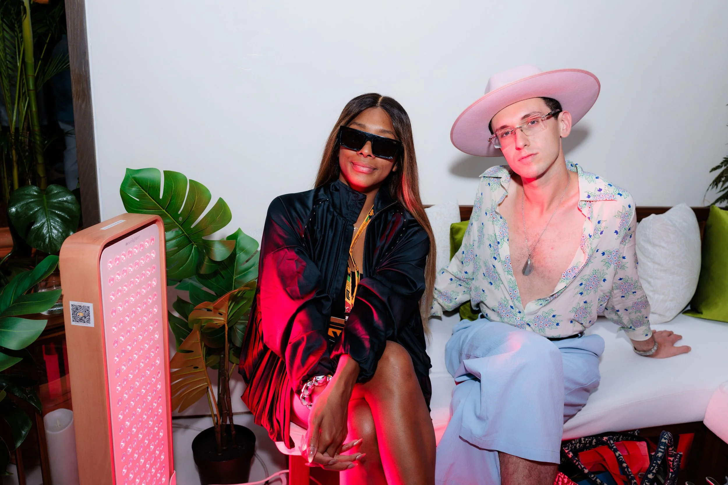 Guests taking in a moment for red light exposure