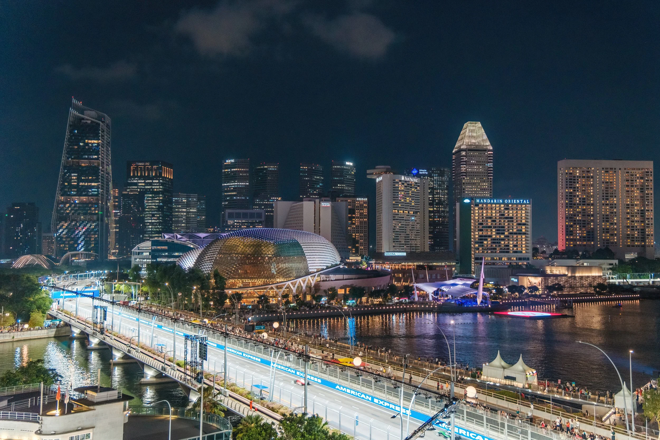 The Elyx F1 Suite overlooked Turn 13 of the Marina Bay Circuit 