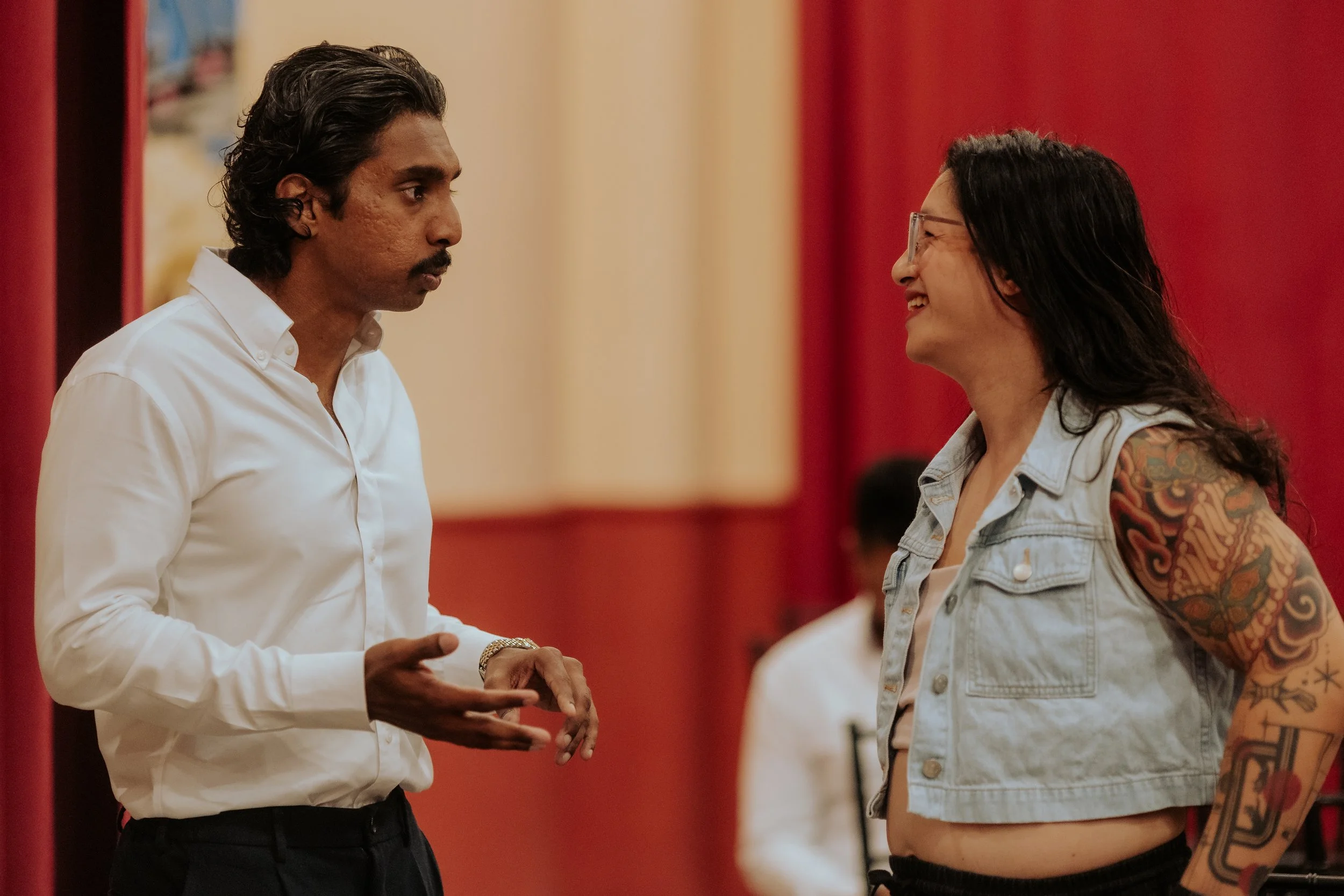 Post-panel conversations continuing into the evening