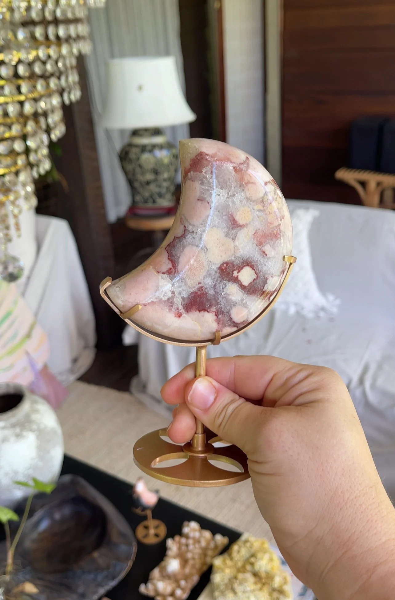 Pink Amethyst Chubby Moon, Brazil