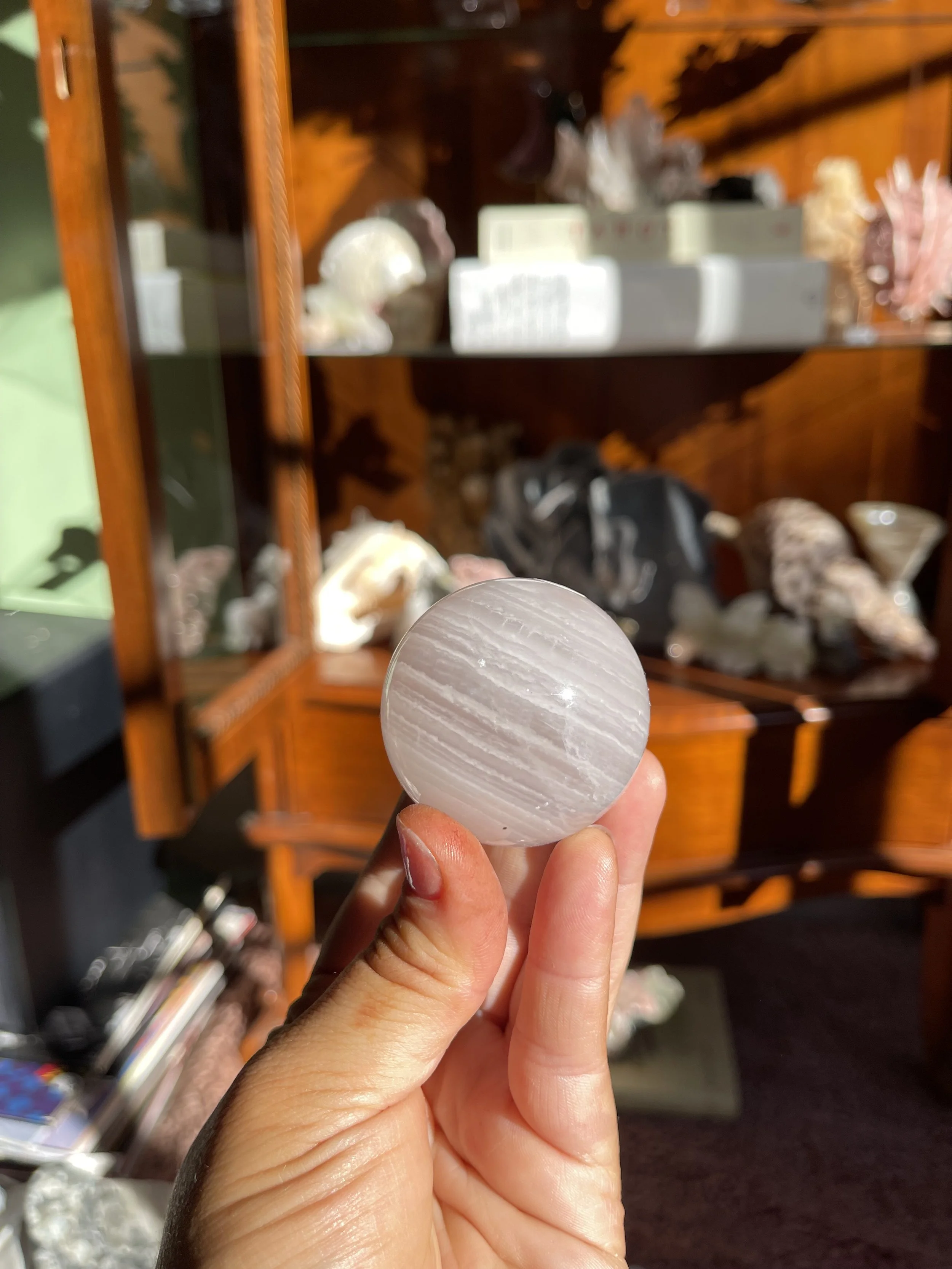 Silk Fluorite Sphere, China