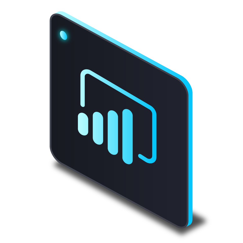 A digital illustration of the Microsoft PowerBi icon.