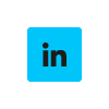 LinkedIn logo featuring a blue square with white 'in' text.