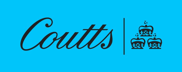 Coutts logo on a blue background.