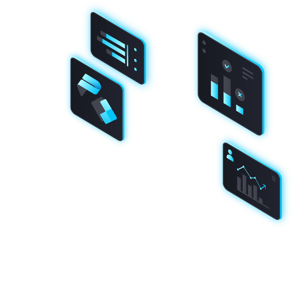 Digital graphics showing data analysis and statistics with charts, graphs, and user interface elements.