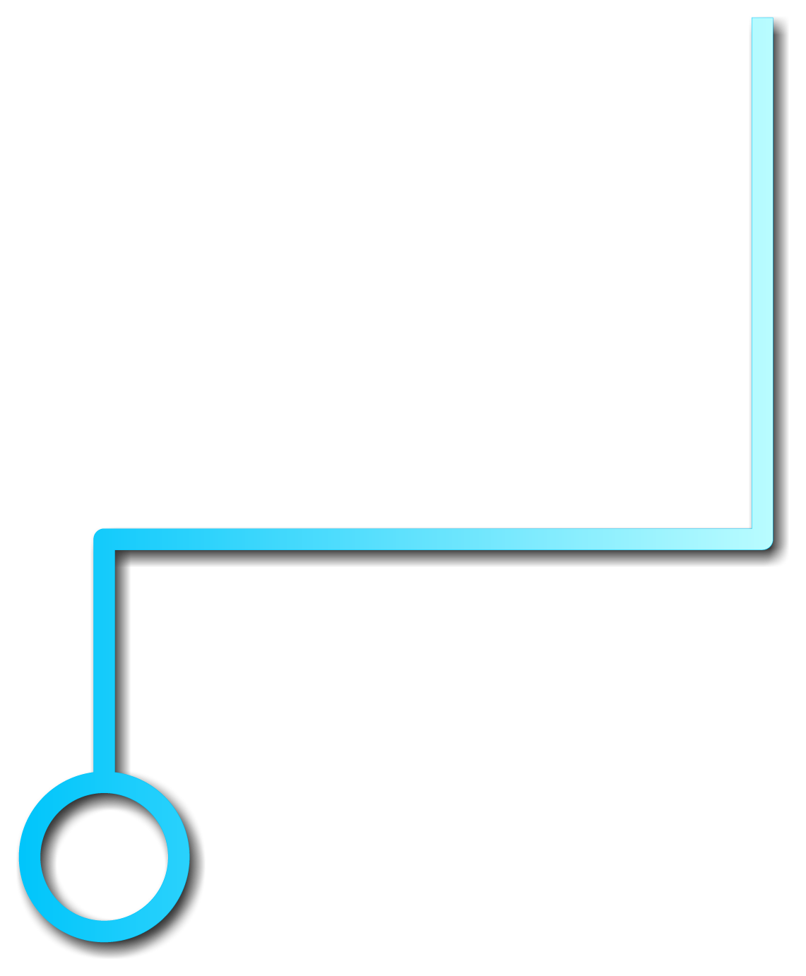 Illustration of a line with an open circle at one end, depicted in blue.