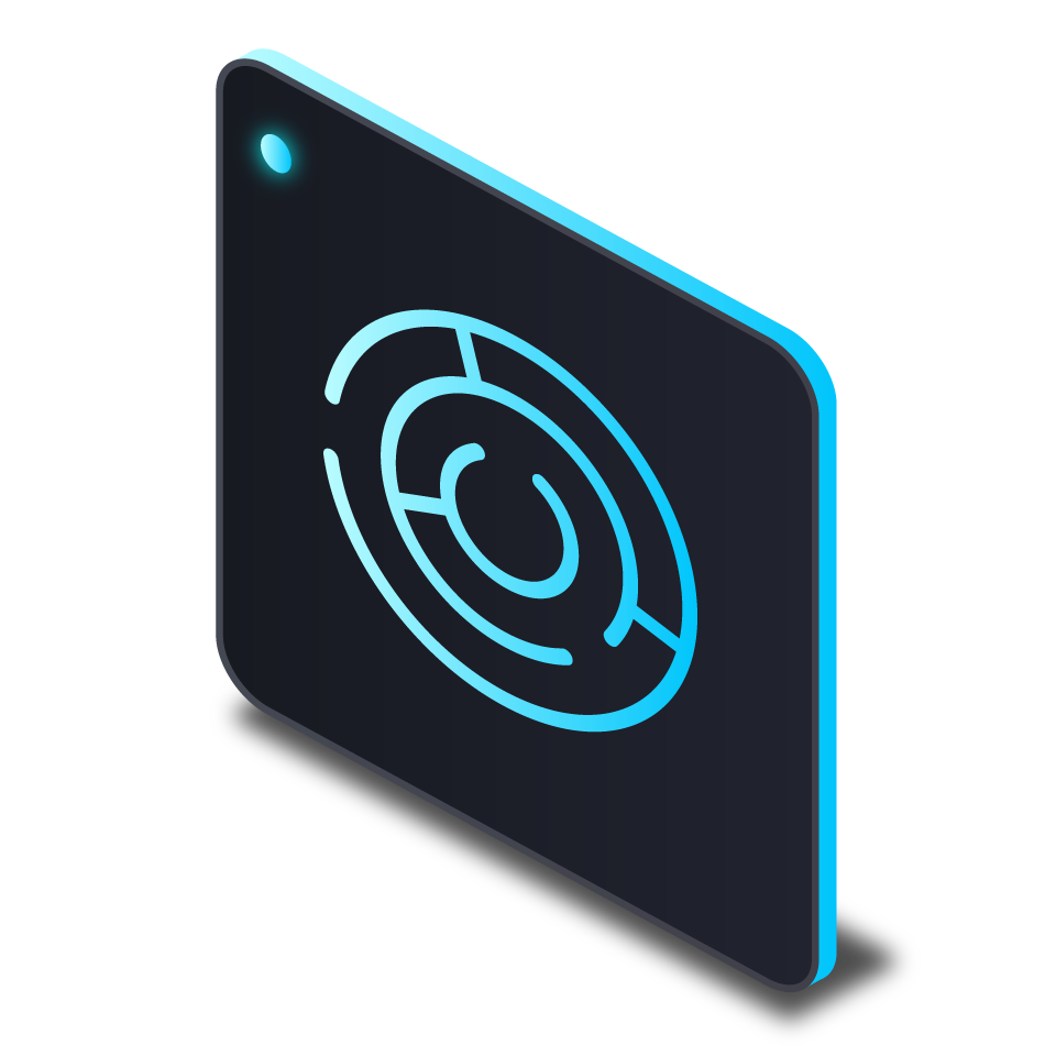 A digital radar screen displaying a circular radar scan pattern with blue lines on a dark background.