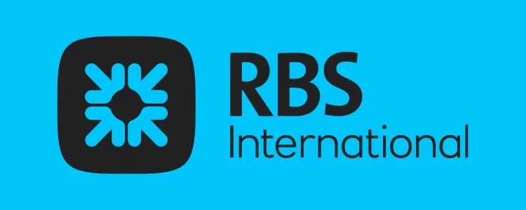 RBS International logo on a blue background.