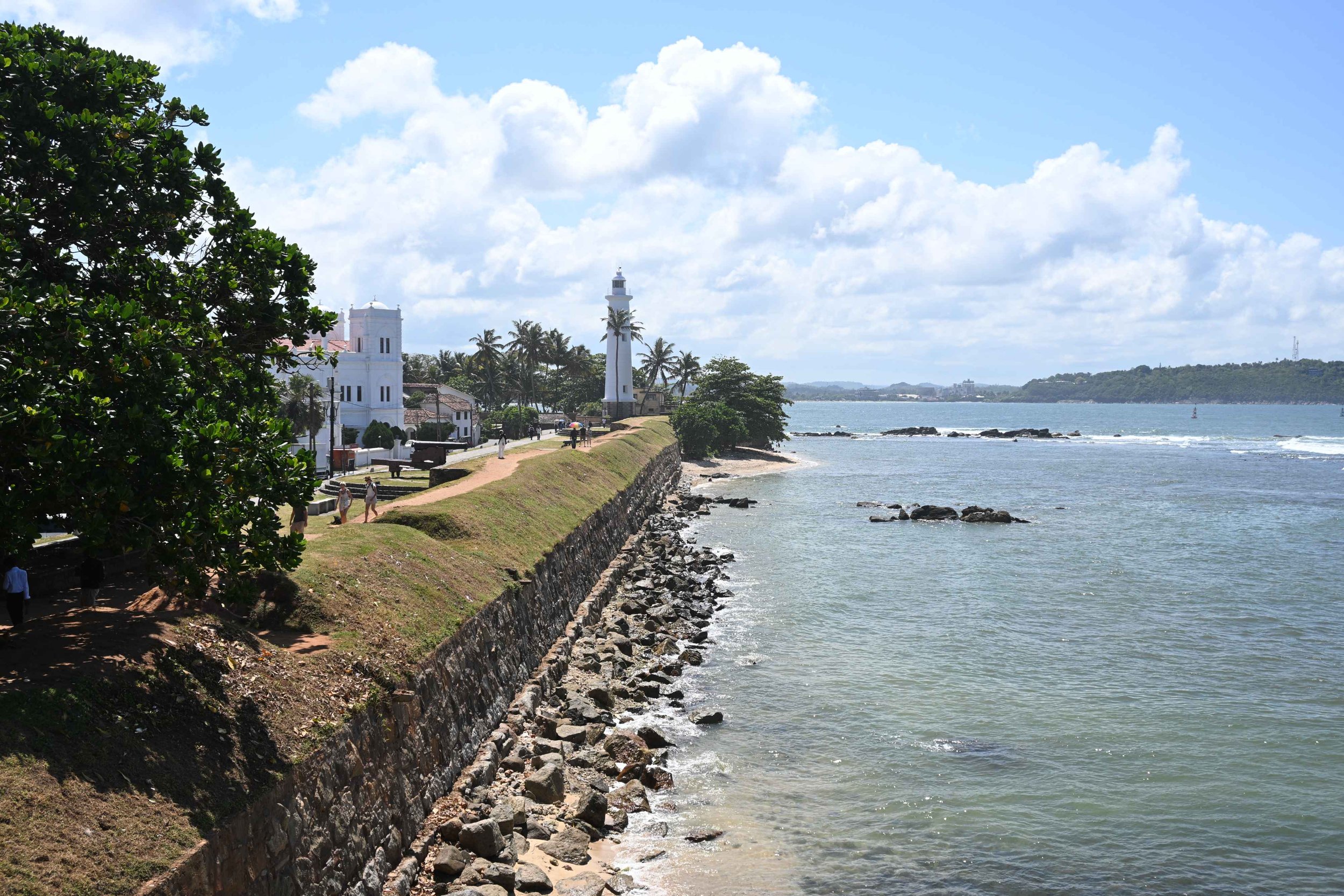 De vuurtoren van Galle aan de kust van Sri Lanka