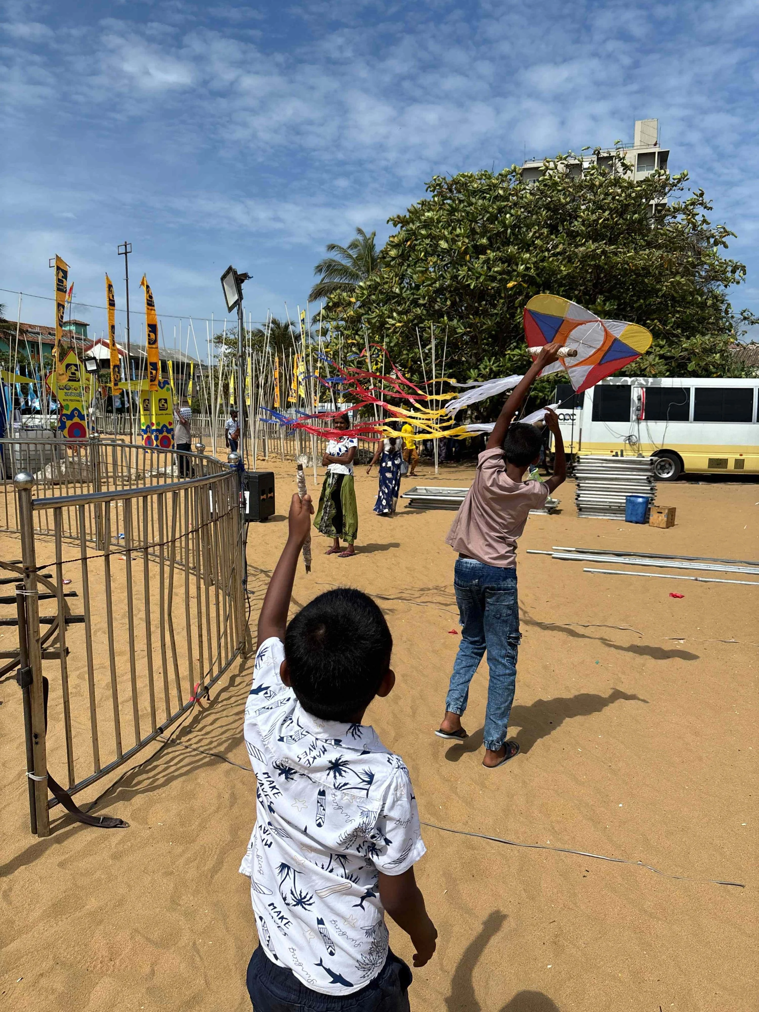 Vliegerfestival aan het strand van Negombo, Sri Lanka