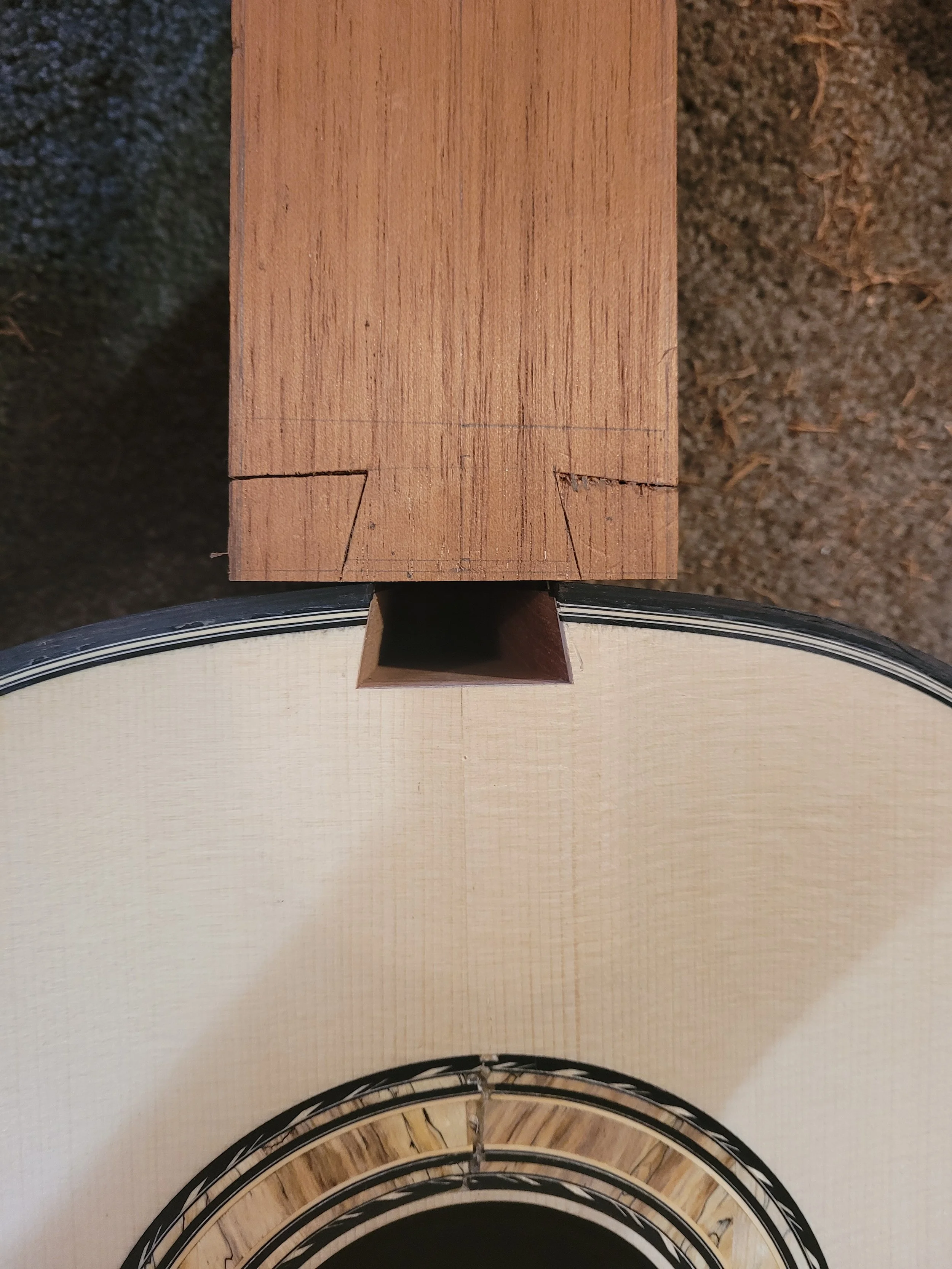Hand cut neck dovetail