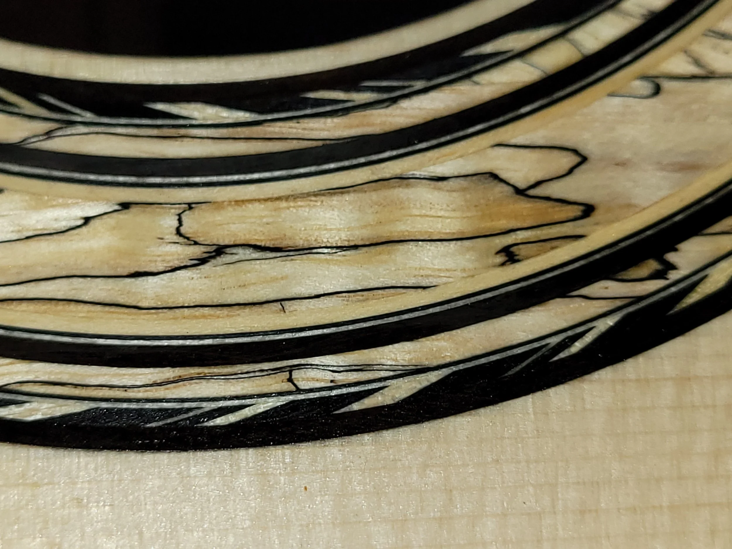 Spalted, ebony, maple, holly & satinbox