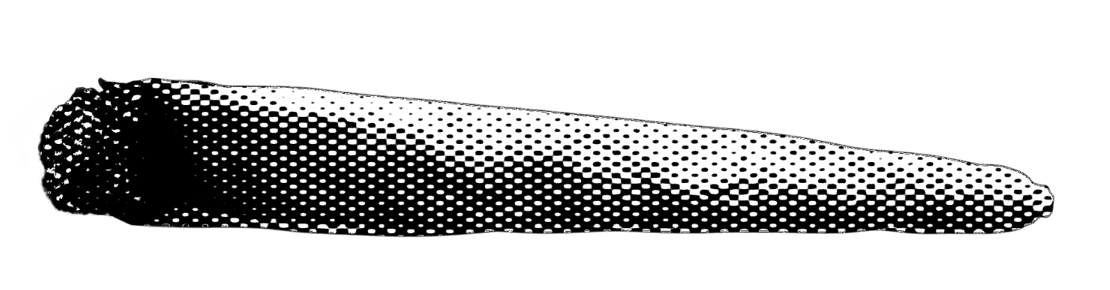 angerauchter Joint, im Zeitungsraster abgebildet