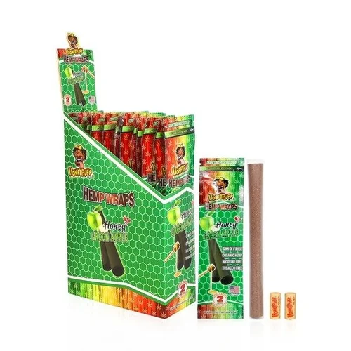 Honeypuff Hemp Wraps Green Apple flavour pack