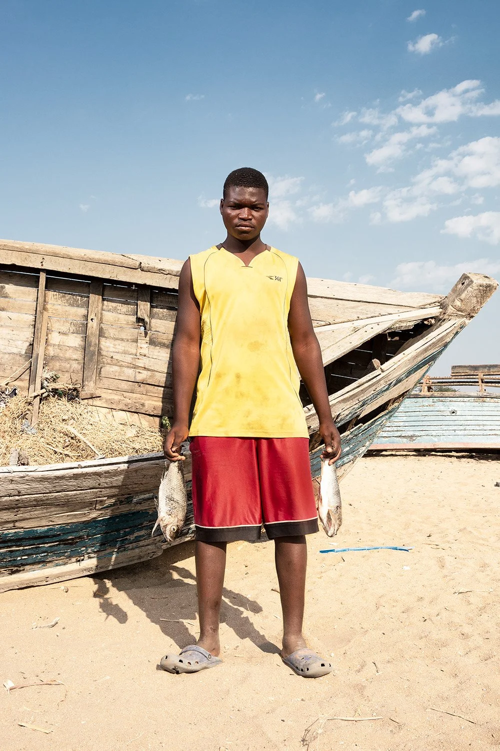Fisherman Trouble, Makawa beach, Mangochi, Lake Malawi.