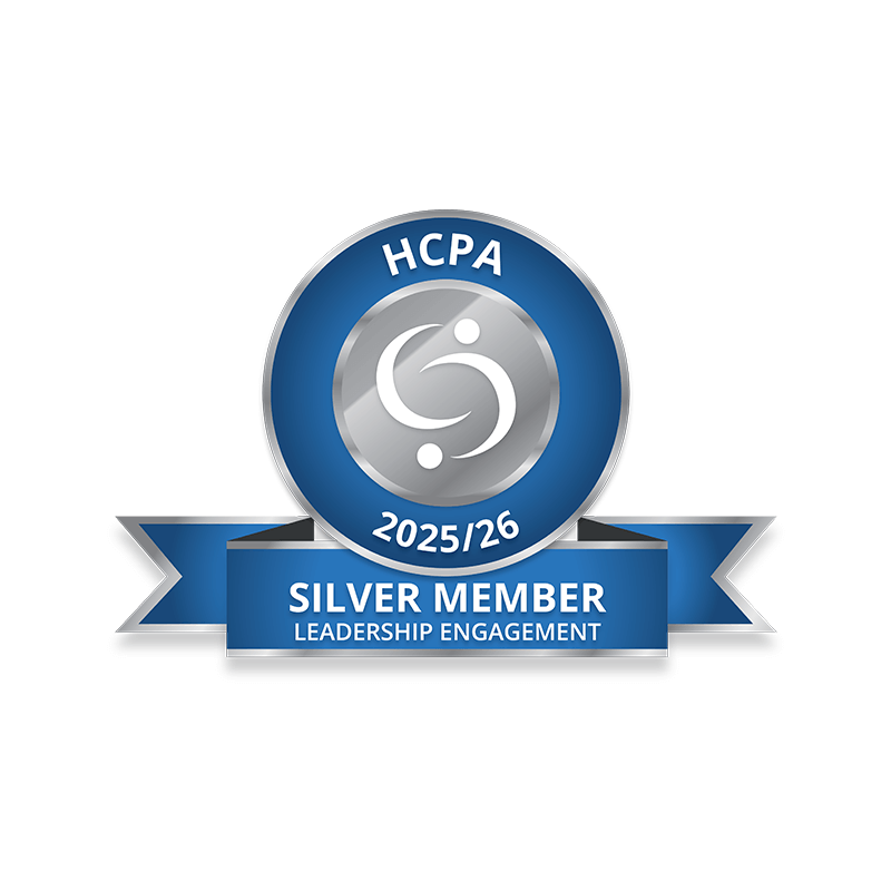 HCPA silver member badge for 2025/26 with leadership engagement