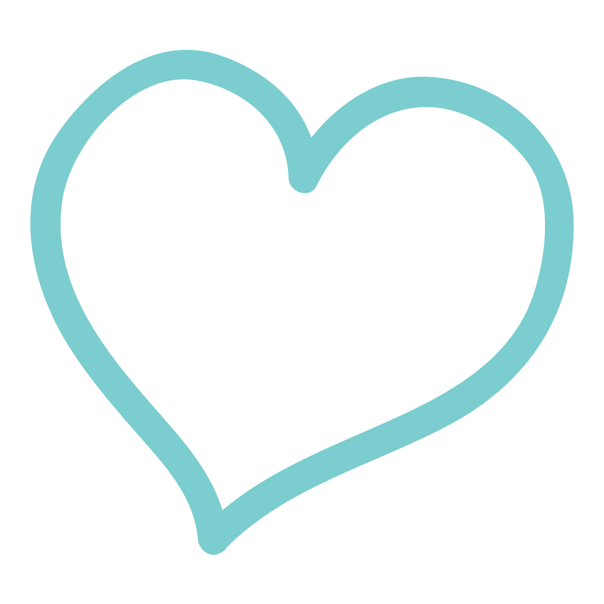 Light blue outline of a heart shape on a black background.