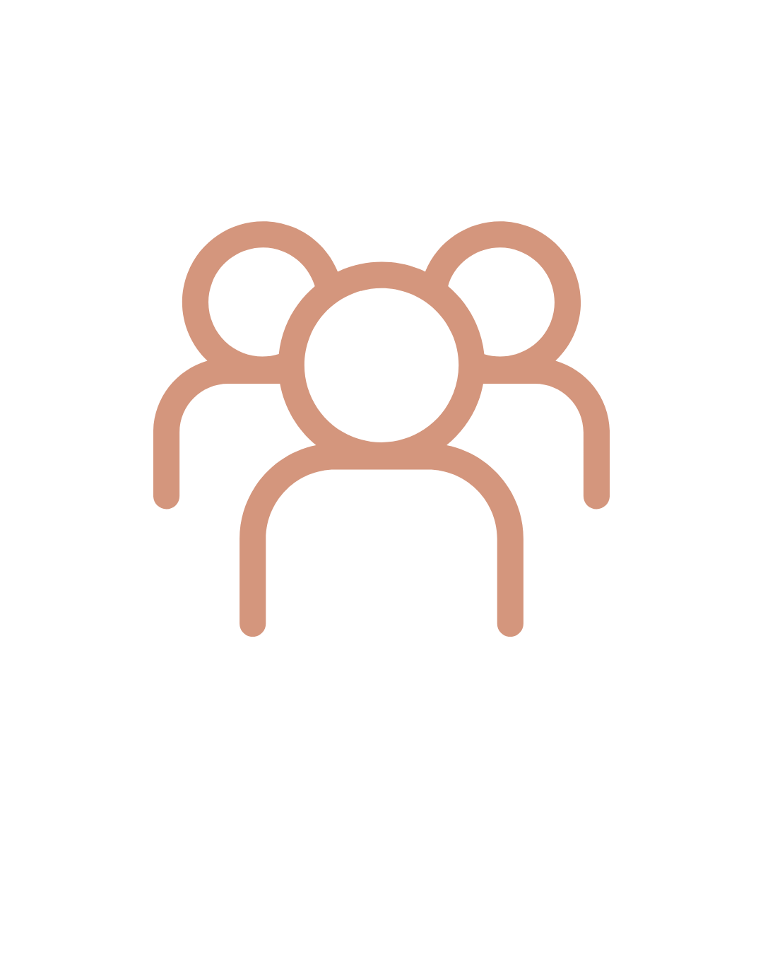 three people grouped together icon