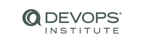 DevOps Institute logo with a dark green icon and text on a white background.