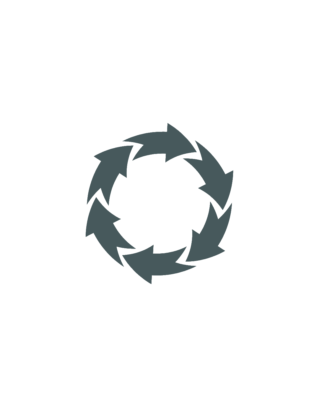 Cirkulär ikon med pilar som pekar i en cirkel, symbol för återvinning.