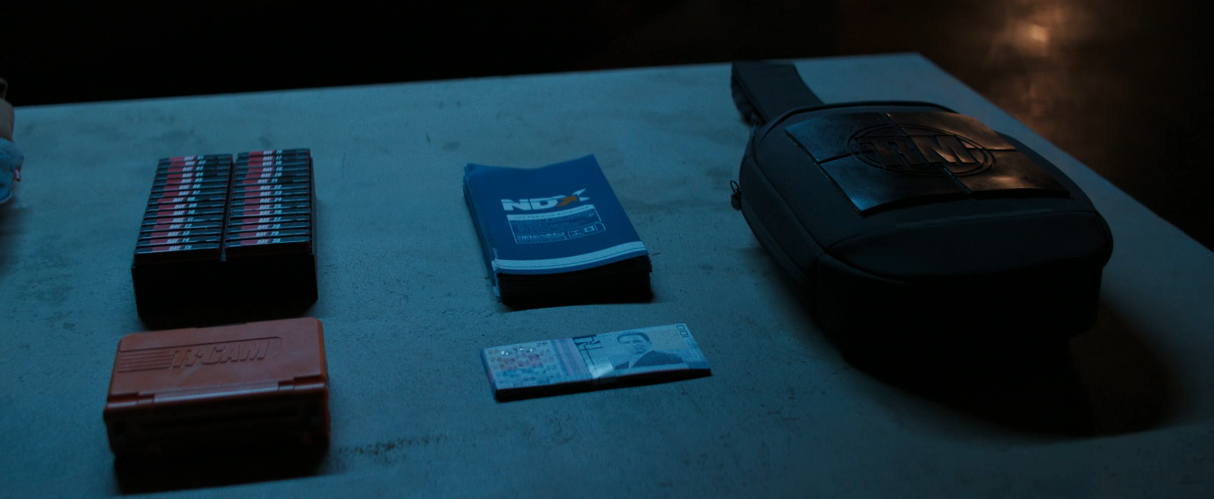 Various action props (Money design by Lead GFX Sophie Powell) 