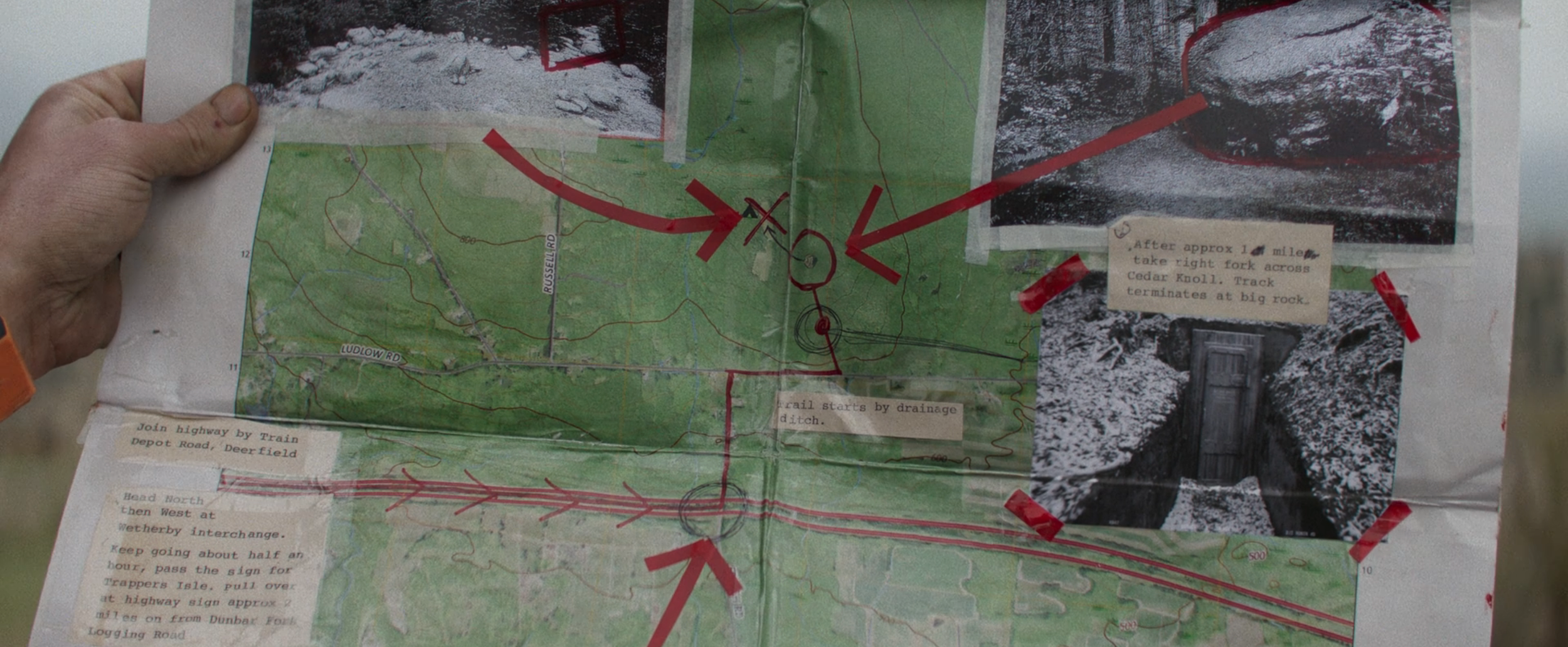 Elton's DIY Bunker map - matching to the geography of Bulgaria shoot location. 