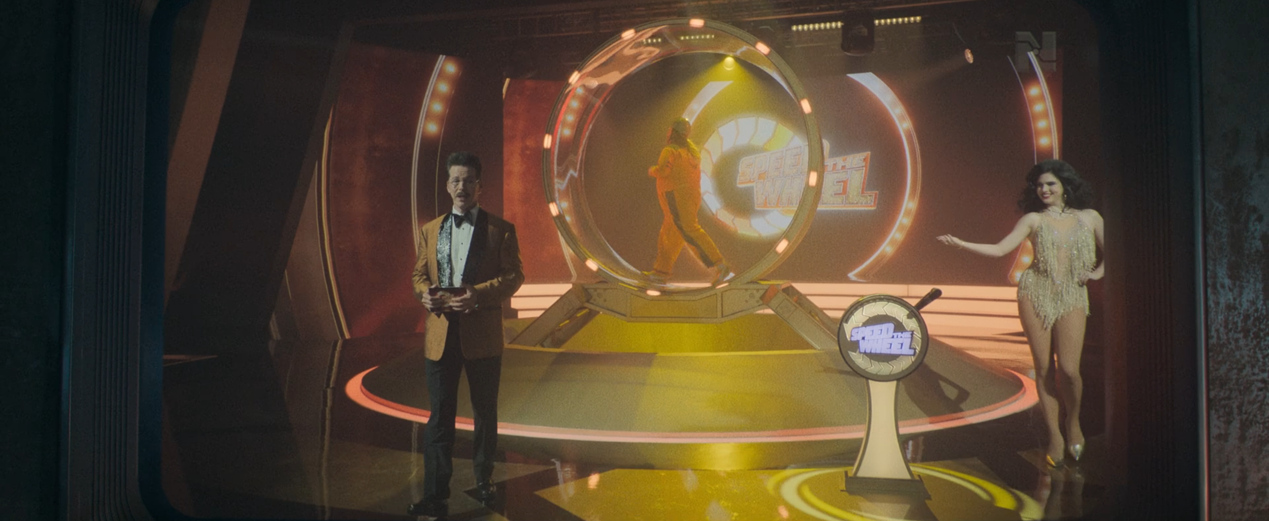 Speed the Wheel gameshow – logo design, lever pedestal graphics and floor vinyl elements. 