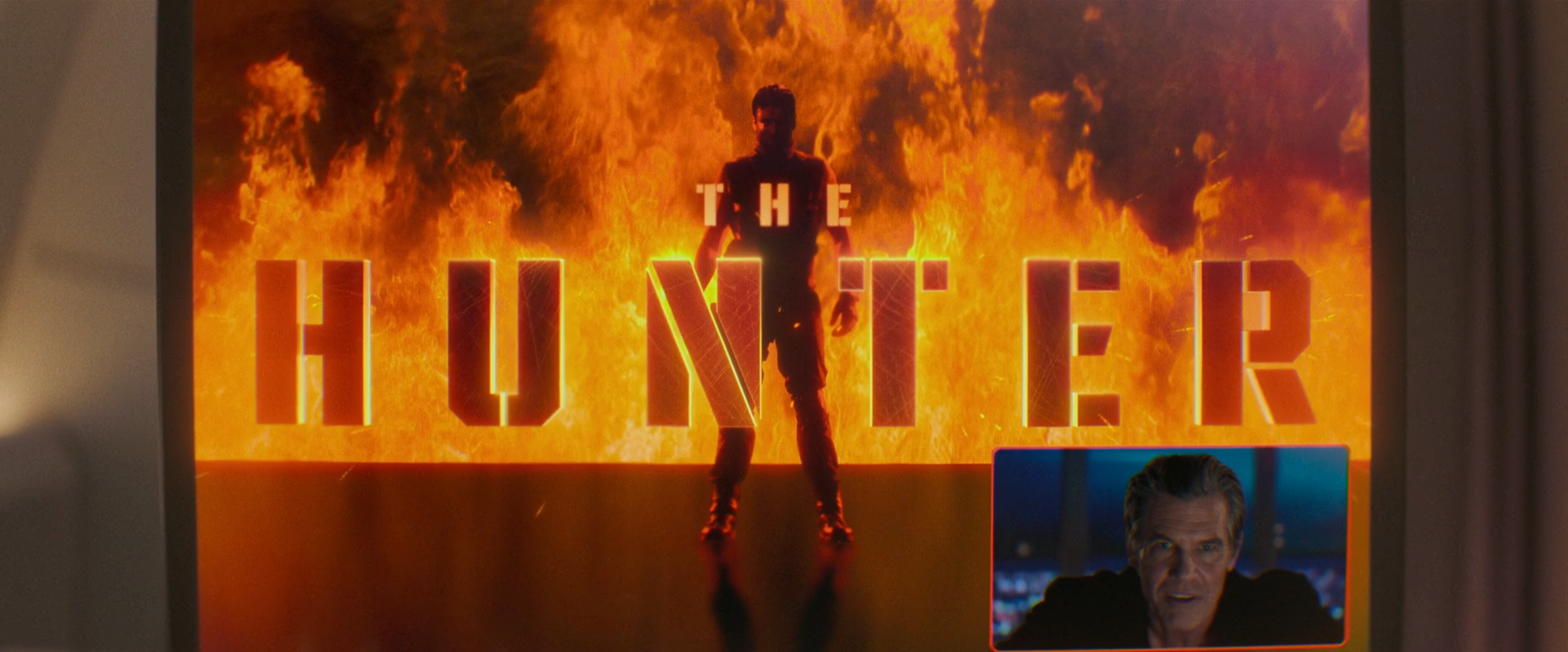 The Hunters typographic treatment, seen here in a video package on the Flying V. 