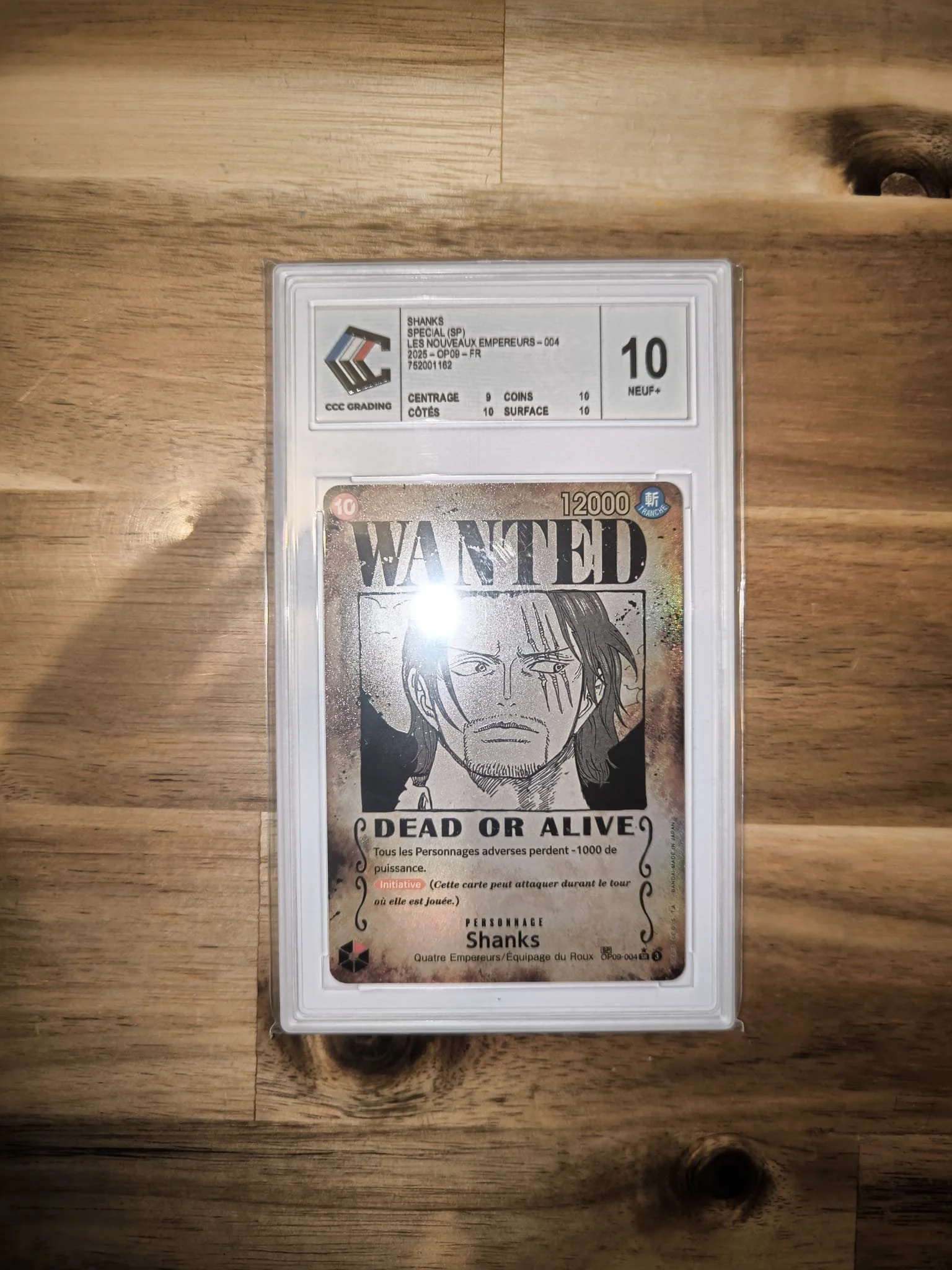 Carte One Piece Shanks Wanted gradé CCC10