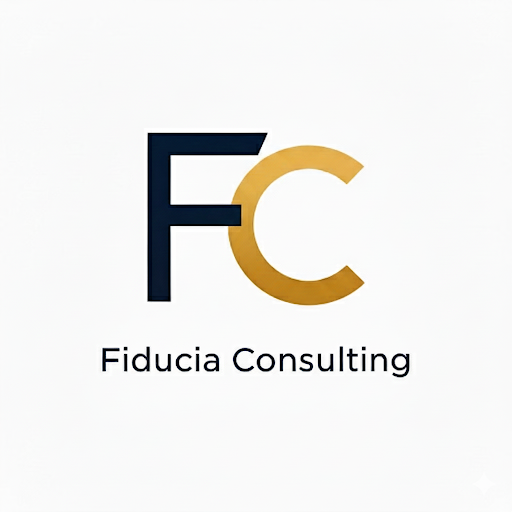 Company logo for Fiducia Consulting with stylized letters 'F' and 'C' in navy blue and gold.