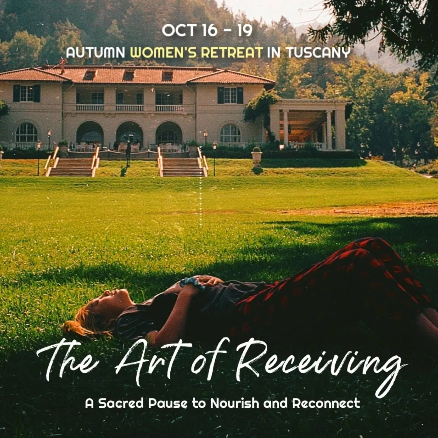 You arrive to the soft golden glow of Tuscany, fresh sea air on your skin, welcomed into a sanctuary of women gathered in circle.

Ceremony, ritual, prayer.

Movement that honors and awakens your body.

Kriya and breathwork that activate your heart a