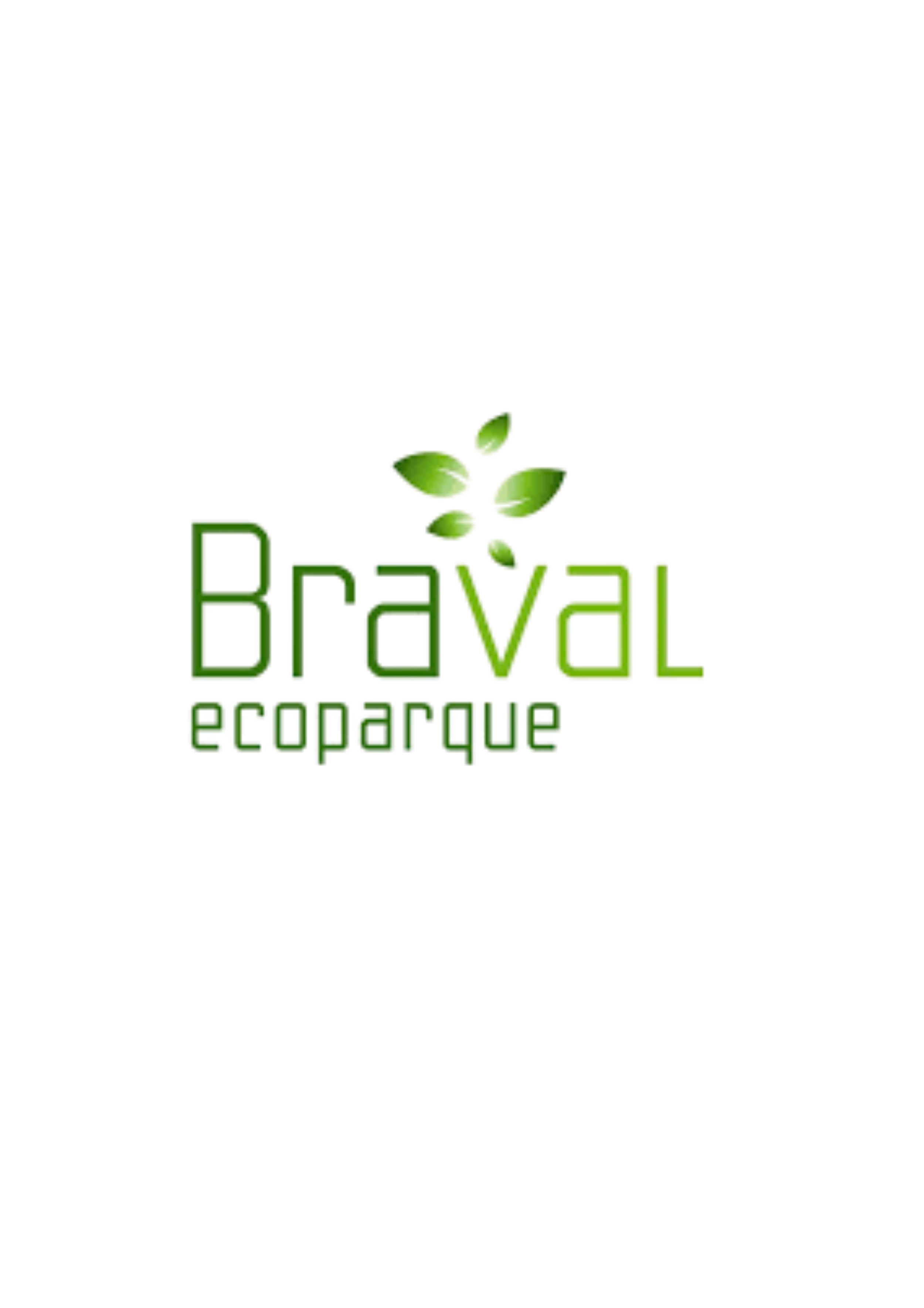Logo for the Brava water park, featuring a green and blue color theme with a stylized towel, umbrella, and a splash of water.