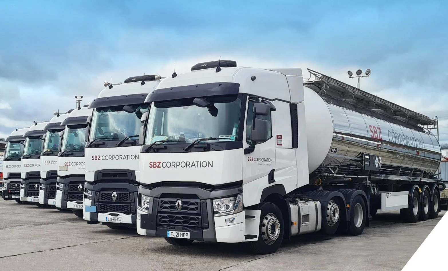 SBZ coproration row of lorries