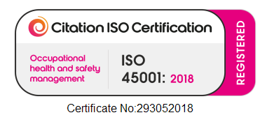 ISO 45001:2018 certification badge — Occupational health and safety (Certificate No: 293052018)