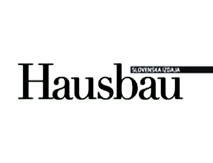 Text reading 'Hausbau' with the smaller text 'ELON MICA REDZA' above it, on a white background.
