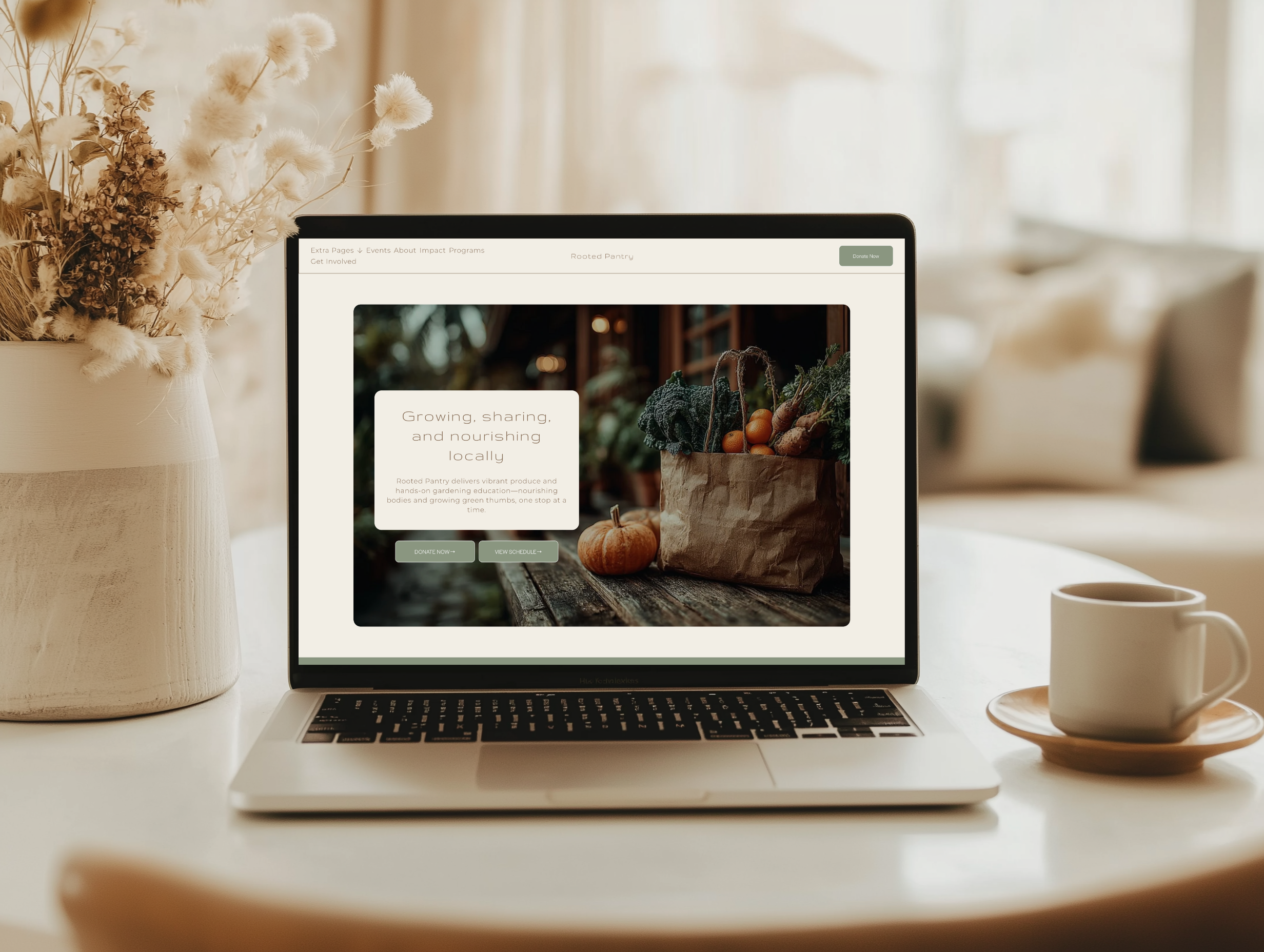 The Rooted Pantry | Non Profit Premium Squarespace Website Template