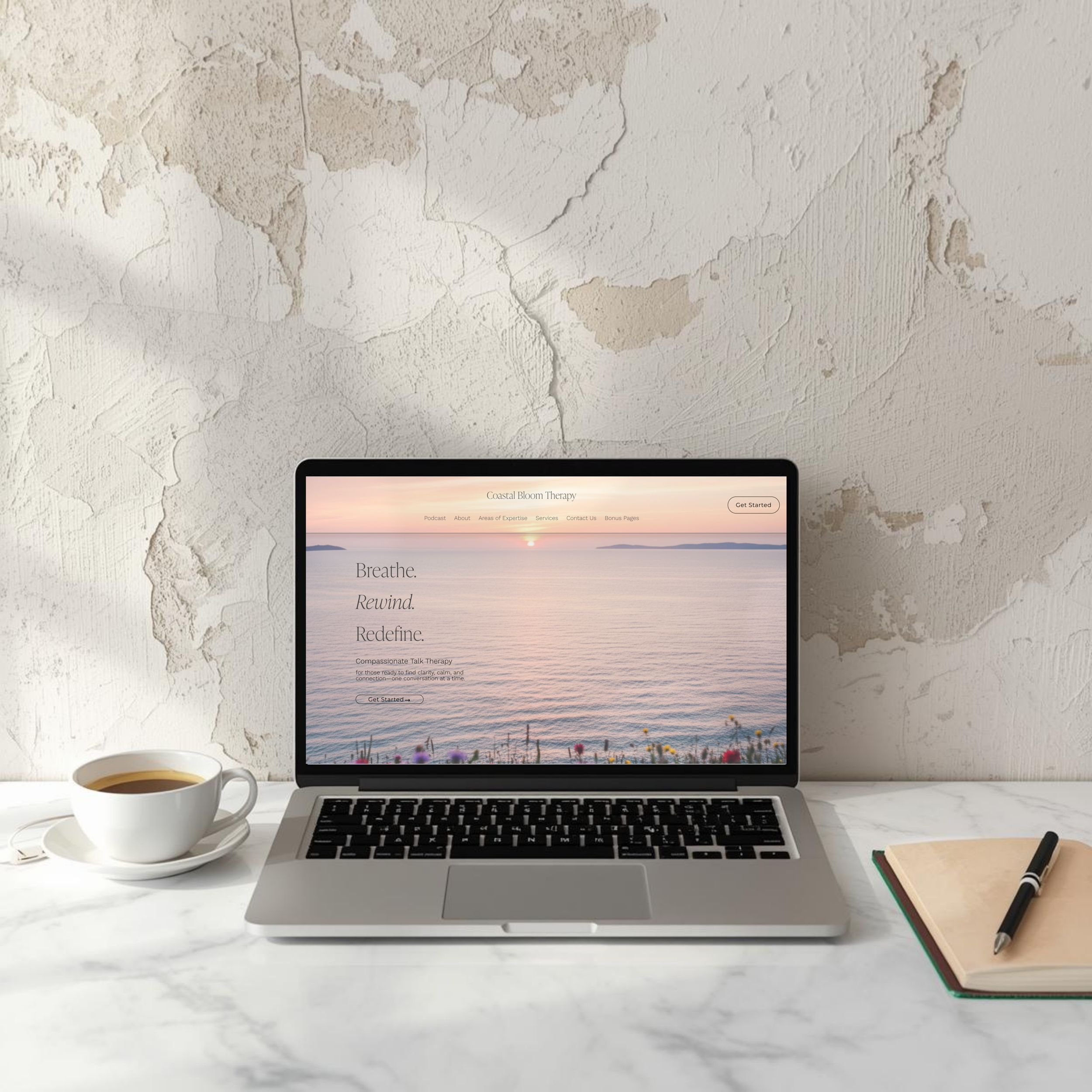 Coastal Bloom | Therapy & Wellness Premium Squarespace Website Template