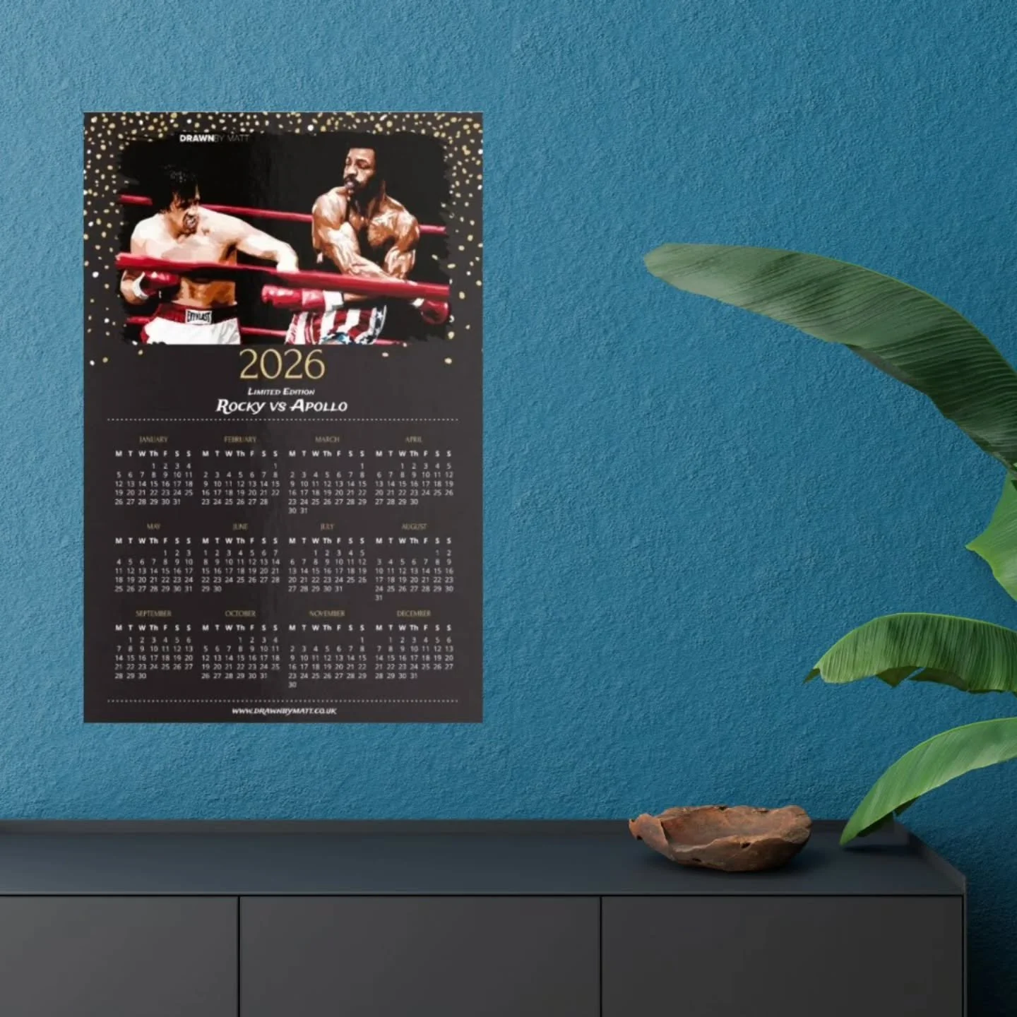 My 2026 calendar poster is now available.

🔥Only &pound;15🔥

My Rocky vs Apollo drawing looks 👌 

Buy today 👇

--------------------
www.drawnbymatt.co.uk 
--------------------
Support Small Businesses 

#RockyVsApollo #ArtCalendar #2026Calendar #