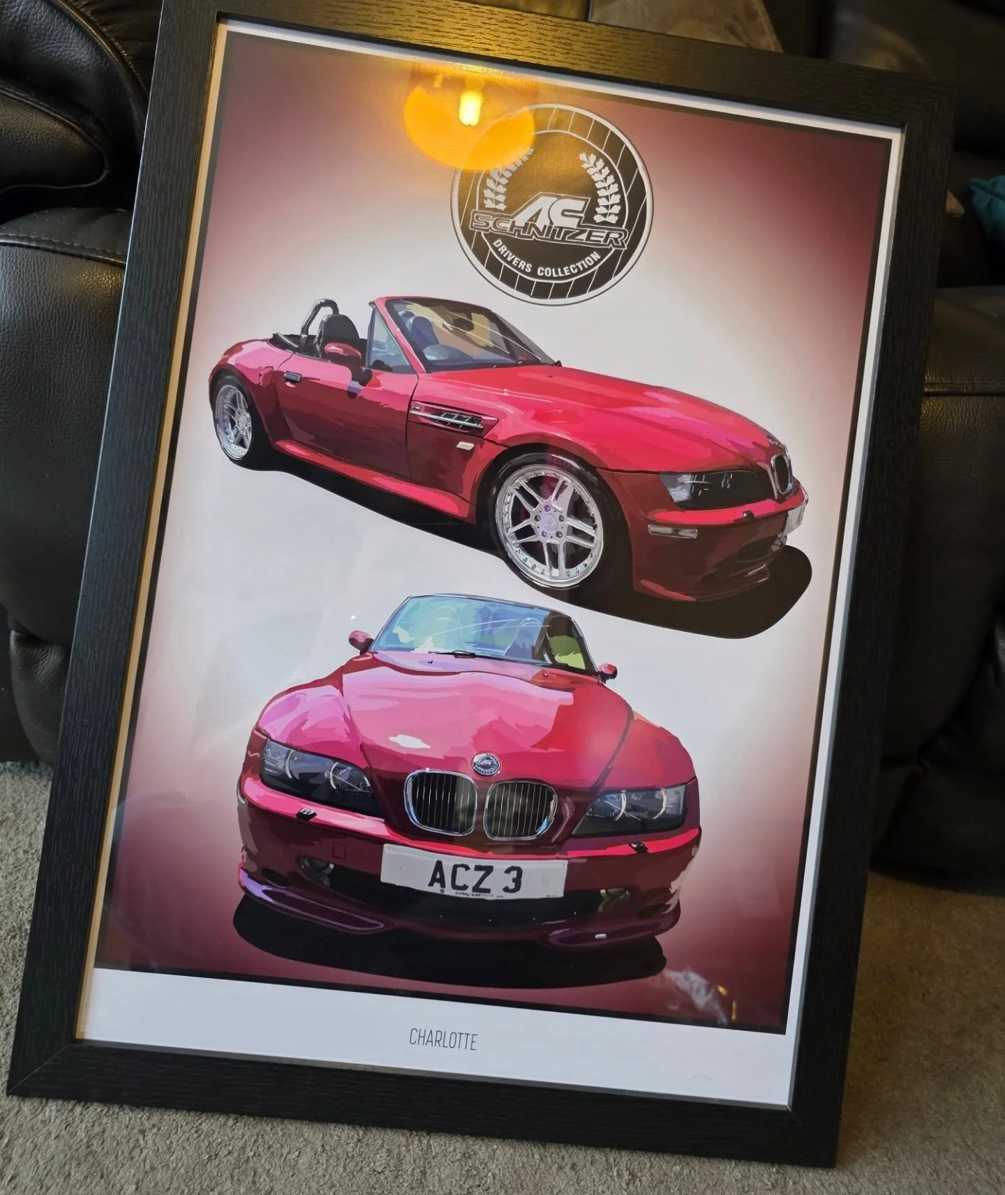 Two of my latest commissions were done for birthday presents for one lucky bloke. 

His wife commissioned the BMW artwork and his sister commissioned the Yaris piece. 

Both were given at the end of November in time for the big day. 

The feedback wa