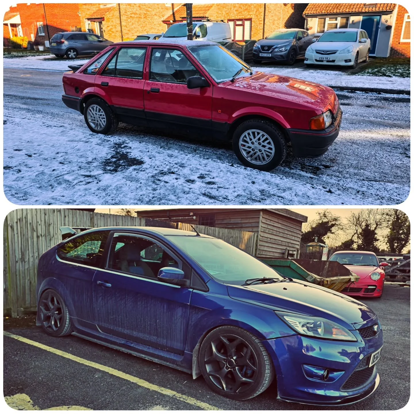 Went to TWO car meets today 😎 

1st one was at the @hazzardretros meet in Sellindge in the Escort early this morning. 

2nd one was at @b_road_atthe_stag in Challock in the Focus this afternoon. 

-----------------------
www.drawnbymatt.co.uk 
Drawn