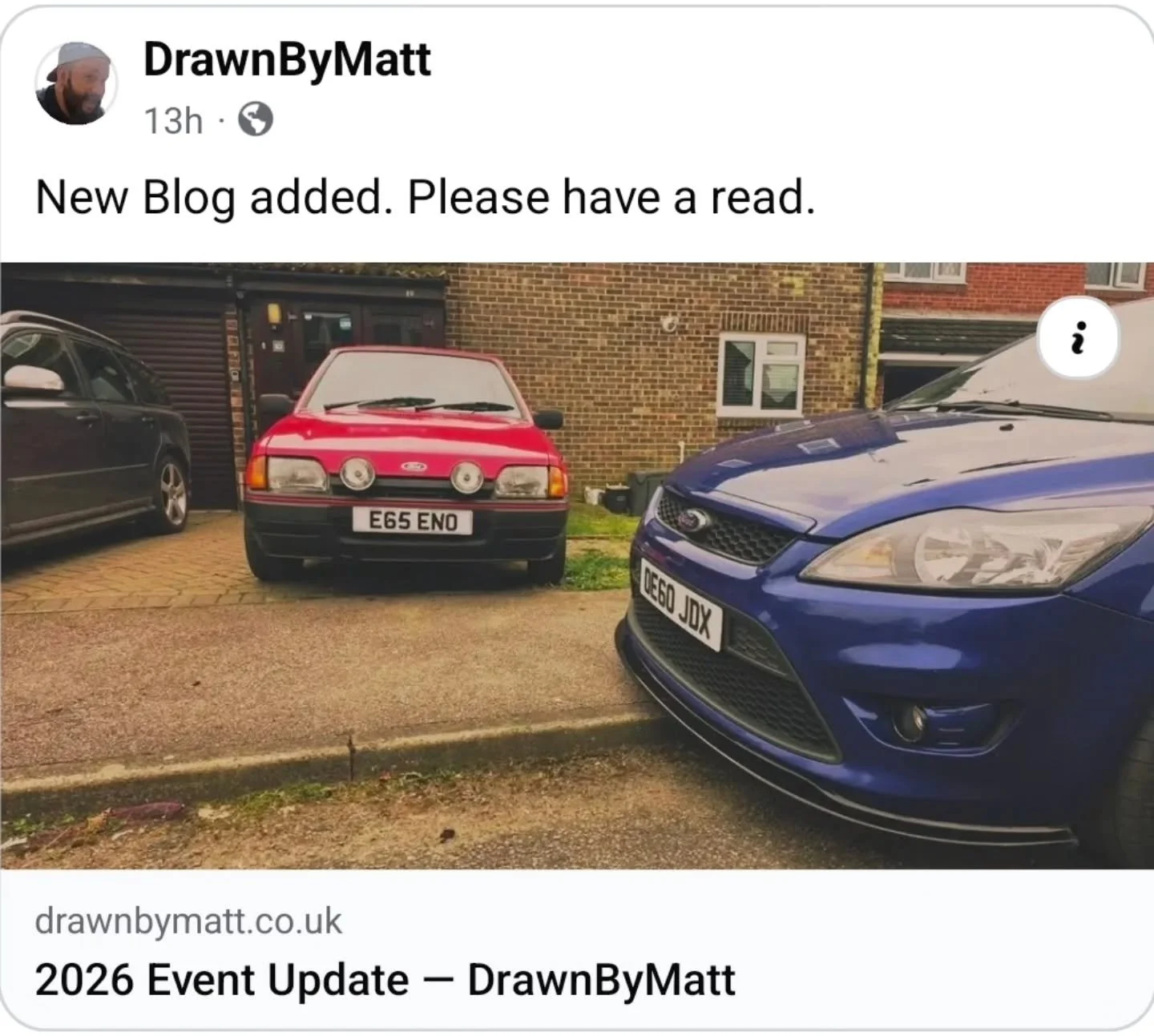 Added a new blog about my event situation for 2026. 

Please have a read 

------------------------------
www.drawnbymatt.co.uk- Gallery&amp;Blogs 
DrawnByMatt.redbubble.com 
------------------------------
#carshows #healthupdate #blog #artist #small