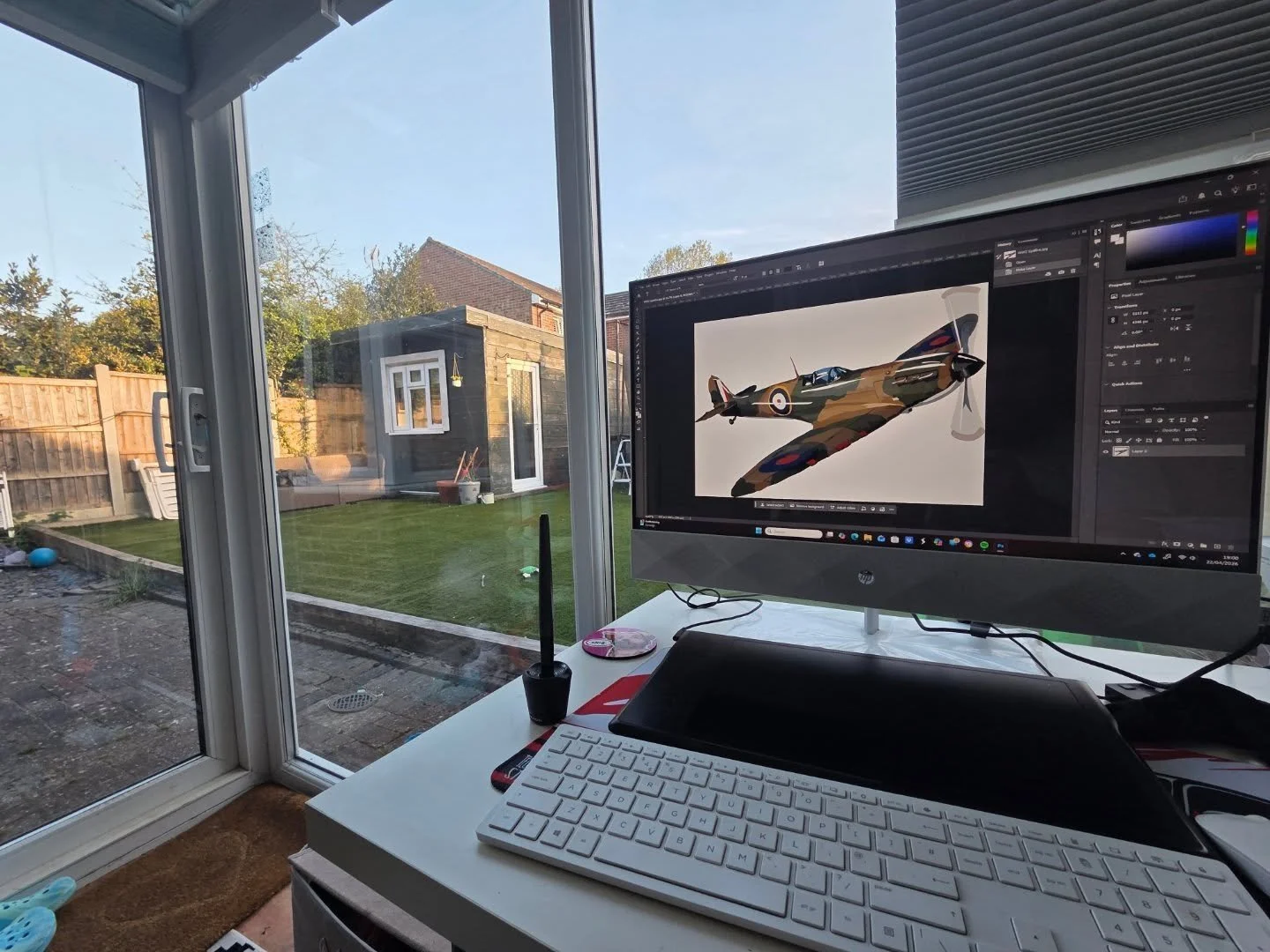 I've been kicked out the spare room. Apparently Ford needs it 😆 I'll set up shop here then. 

Just working on a new poster design with my Spitfire drawing. 

--------------------------
www.drawnbymatt.co.uk 
DrawnByMatt.redbubble.com 
--------------